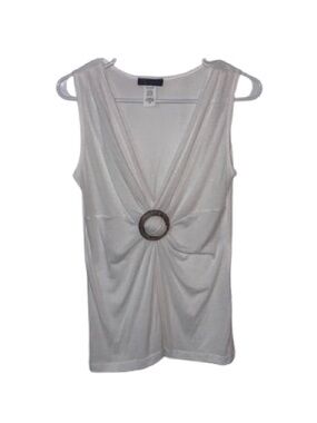 Kld Signature White Sleeveless Blouse